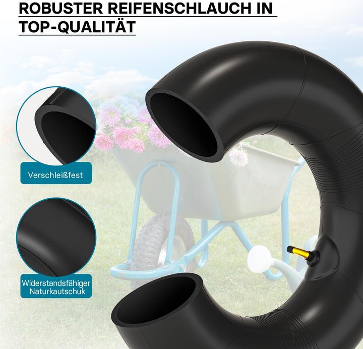 Actual product image Wiltec Inner tube for lawn mower tyre 16x6.50-8 with curved valve stem garden tractor (Lawn mower, Garden machinery spare parts)