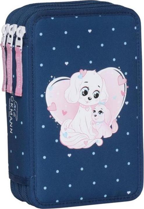 Beckmann Schüleretui Triple Pets blue