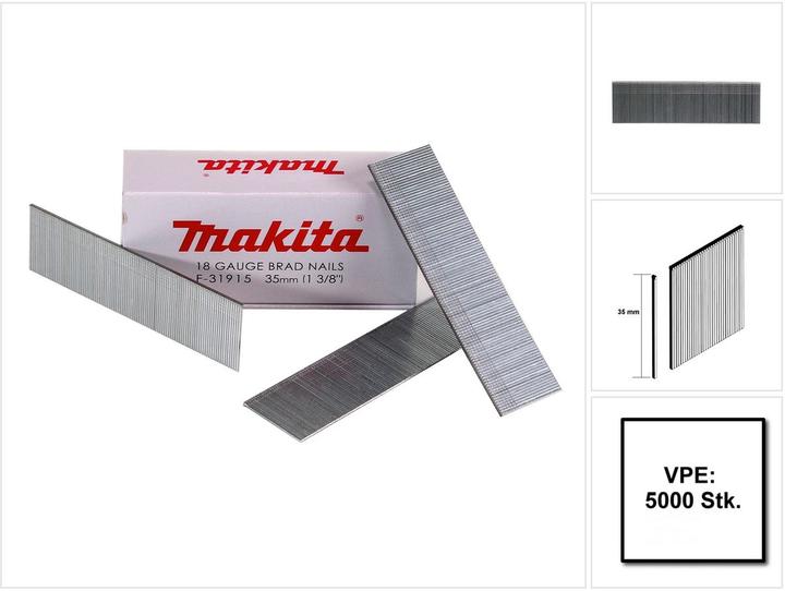 Produktbild Makita Stauchkopfnagel Brads 35 mm 5000 Stück galvanisiert ( F-31915 ) für Nagler DBN500/AF50