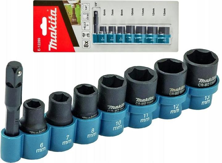Makita Jeu de clés à douille (6 mm, 12 mm, 10 mm, 7 mm, 11 mm, 8 mm, 13 mm)