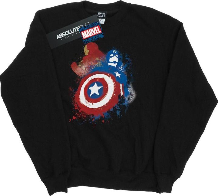 Actual product image Boys Captain America Civil War Painted Vs Iron Man Sweatshirt (140, 146)