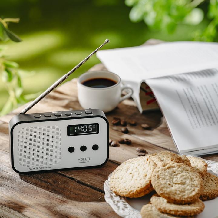 Actual product image Adler Interactive solution | Digital radio PLL AM/FM | AD 1907 | Alarm function | White/Black (AM, PLL, FM, VHF)