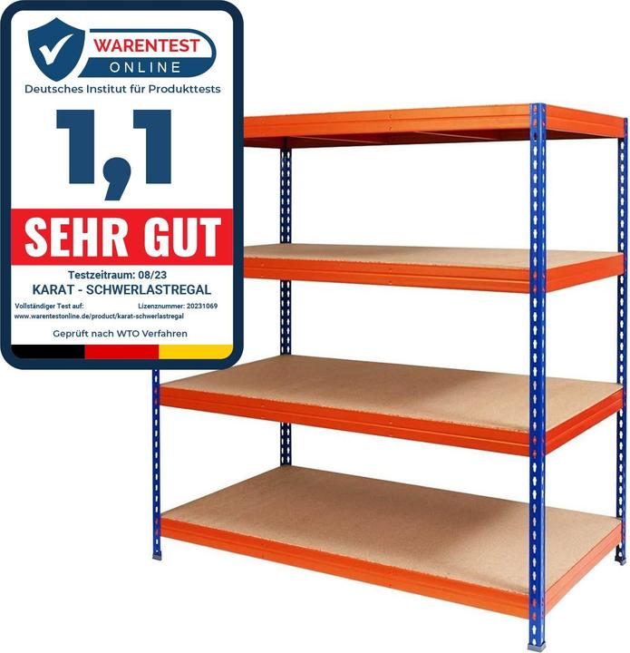 Immagine prodotto Mammut Scaffalatura a campata largaBluArancione, scaffale per cantina e officina, portata fino a 1600 kg
