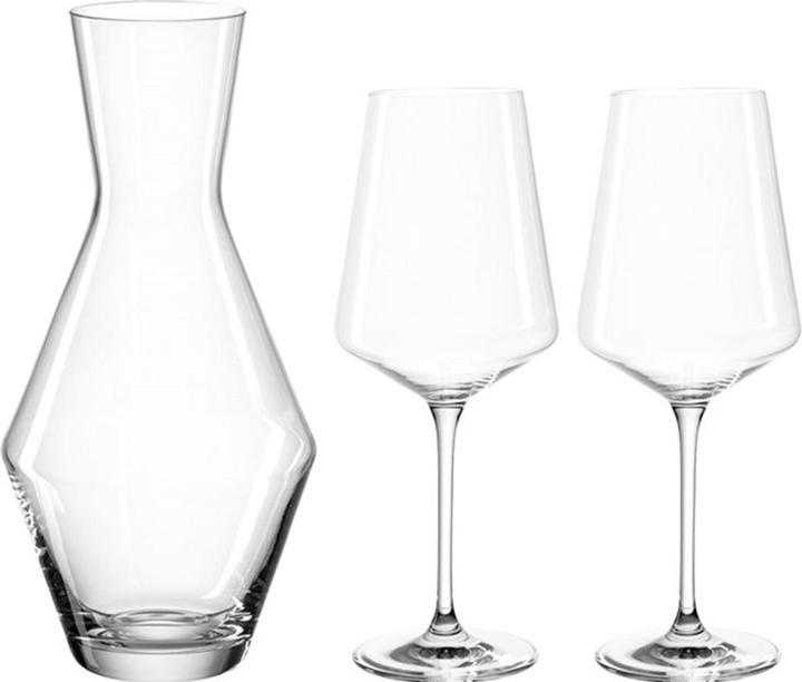 Leonardo Carafe Puccini avec verres à vin 3tl (100 cl, 3 Verres, Set de verres à vin)