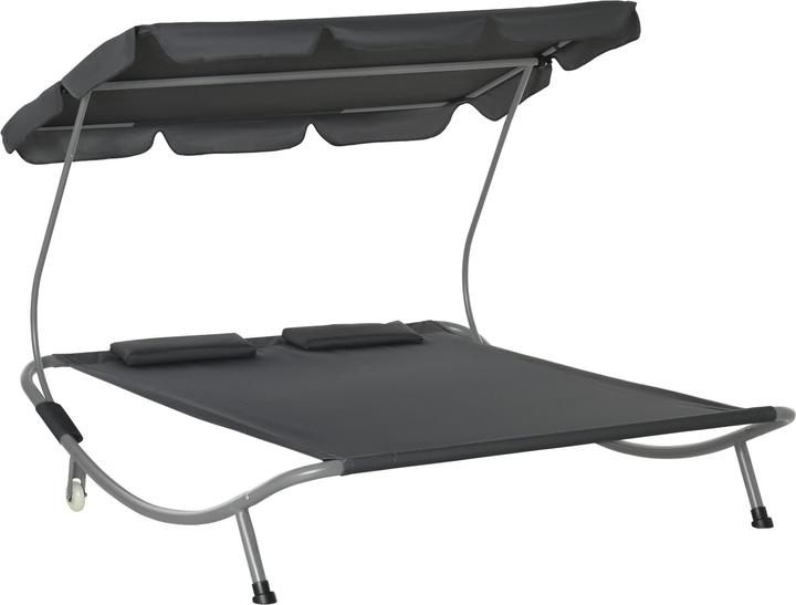 Outsunny Chaise longue double avec toit (200 cm)
