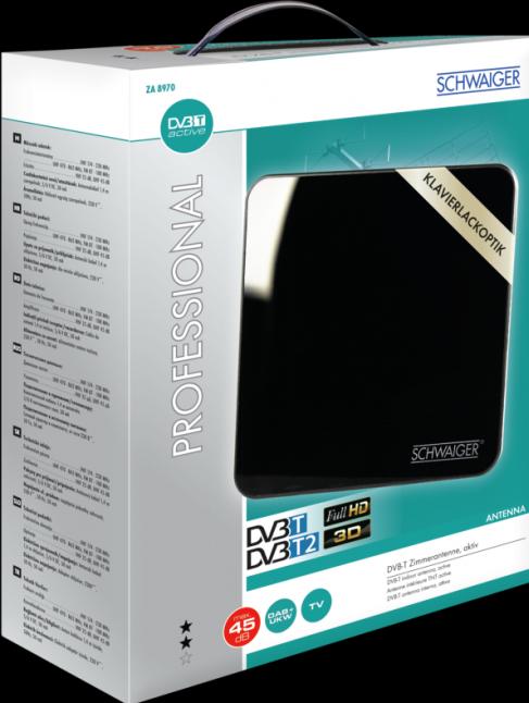 Image du produit Schwaiger Antenne intérieure (Antenne d'intérieur, 45 dB, DVB-T / -T2)