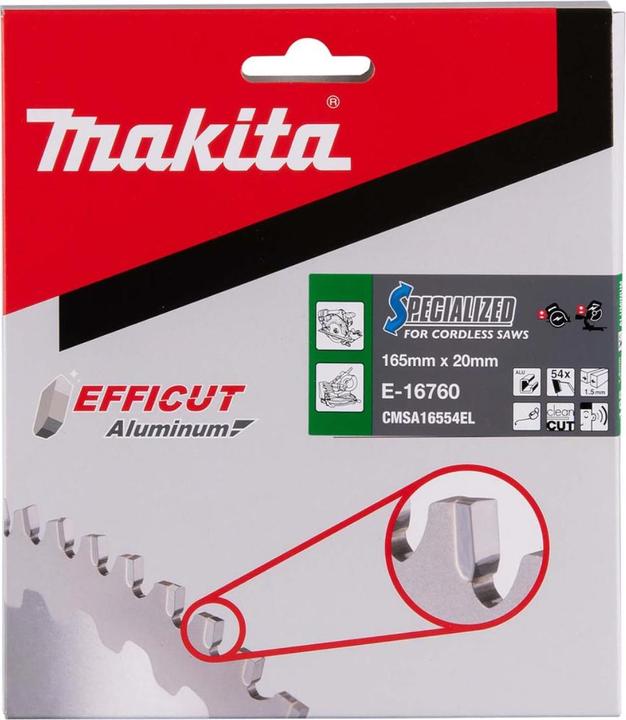 Actual product image Makita E-16760 EFFICUT saw blade 165x20x54