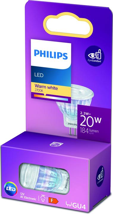 Image du produit Philips Lampe 2,3 W (20 W) GU4 Blanc chaud (GU4, 2.30 W, 184 lm, 1 x, F)