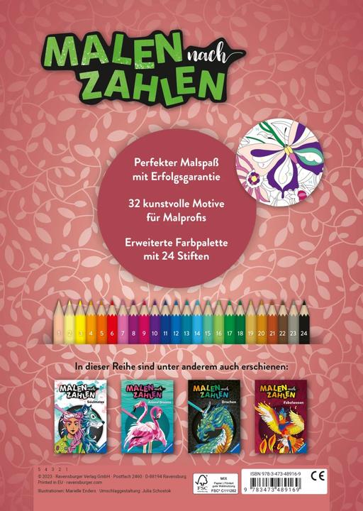 Produktbild Ravensburger Malen nach Zahlen Mindful Moments - Malen und Entspannen - 32 Motive - 24 Farben -