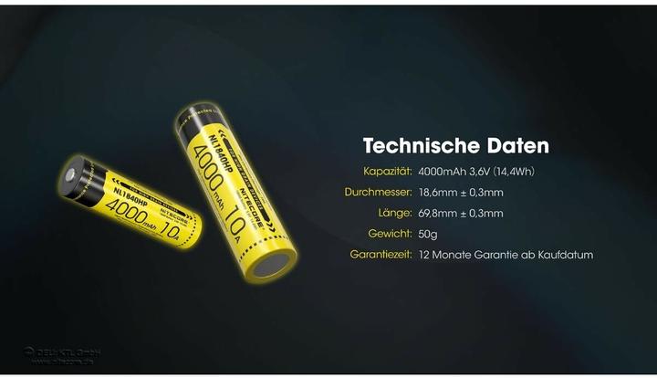 Produktbild Nitecore NL1840HP (1 Stk., 18650, 4000 mAh)