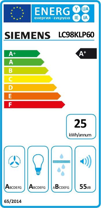 Energy Label Siemens LC98KLP60 (Wall hood)