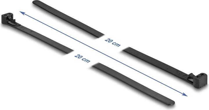 Actual product image Delock Cable ties reusable heat-resistant L 150 x W 7.5 mm 100 pieces black (Plastic cable ties, 150 mm, 100 pcs.)