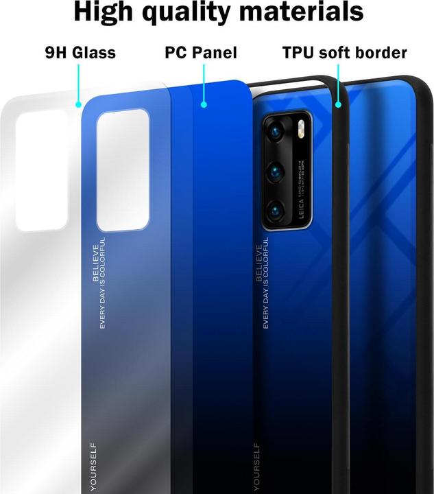 Produktbild Cadorabo TPU 2 Farben Glas Cover (Huawei P40)