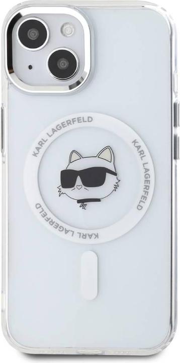 Immagine prodotto Karl Lagerfeld IML Choupette Head Metal Frame MagSafe Case per iPhone 15 Trasparente (Apple iPhone 15)