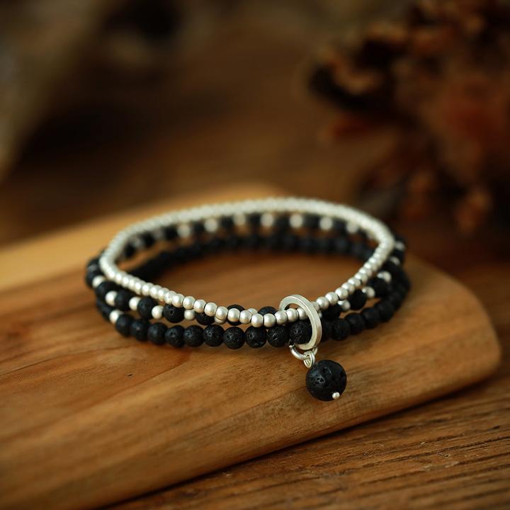 Produktbild Andreani Armband mit Anhänger aus echten Lavasteinen (8 cm)