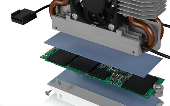 Actual product image Icy Box Heat sink IcyBox SSD M.2 IB-M2HSF-702 Heatpipe cooler