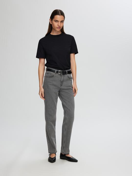 Actual product image Selected Femme Slfalice Mw Straight Eloise Grey Jeans (W25/L30)