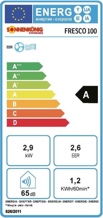 Energy Label Sonnenkönig Mobil Fresco 100 (35 m², 10000 BTU/h)