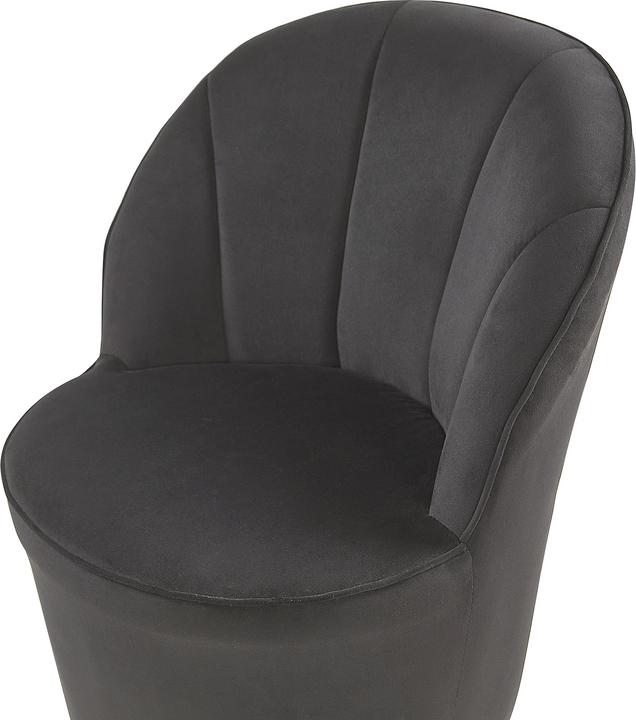 Produktbild Beliani Sessel Samtstoff schwarz / gold halbrund ALBY