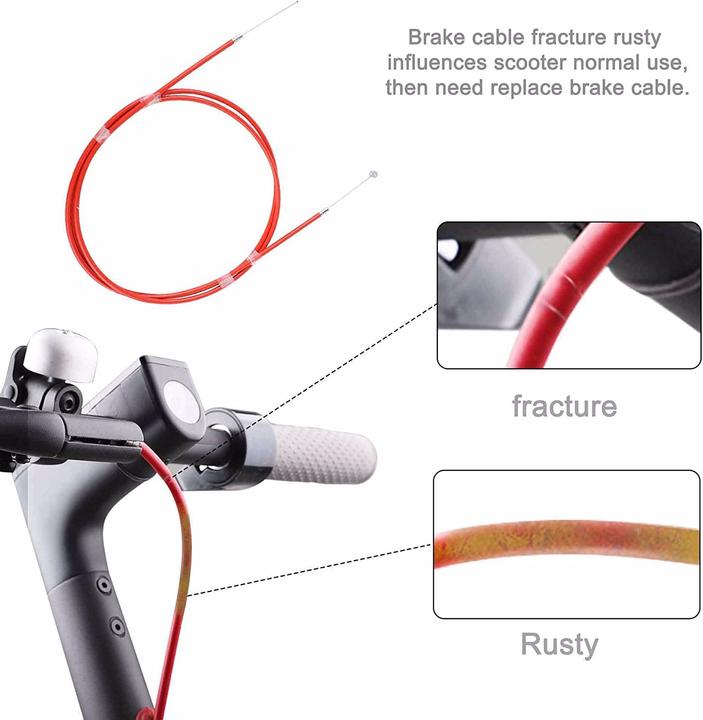 Actual product image Homava Brake Cable for Xiaomi E-Scooters (Red)