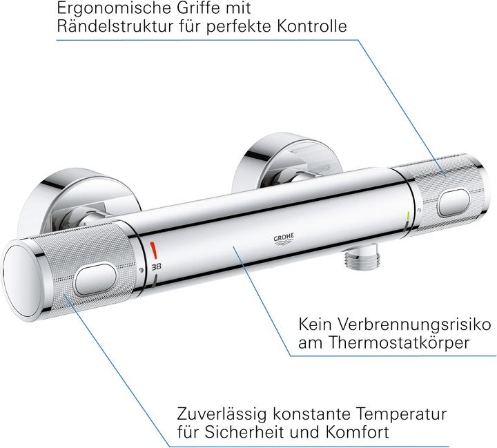 Actual product image Grohe Grohtherm 1000 Performance thermostatic shower mixer