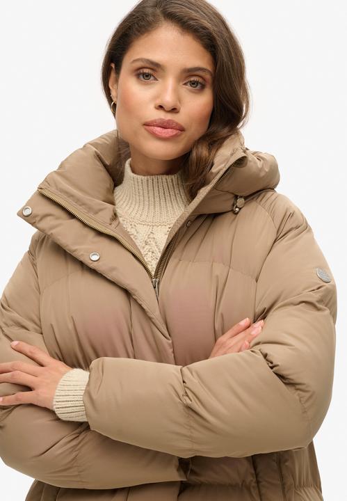Image du produit Superdry LONGLINE HOODED PUFFER JACKET Dames Jas - Maat XL (16)