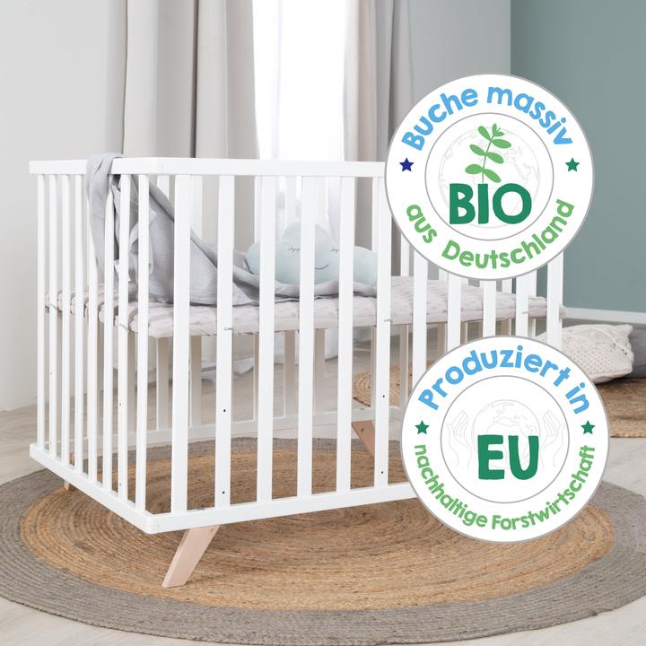 Image du produit Roba Parc 75x100 cm avec pieds en bois Lil Planet gris (72.50 cm, 98 cm)