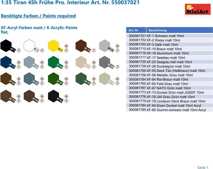 Produktbild Mini art Tiran 4 Sh Early Type.Interior Kit