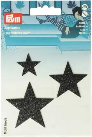 Immagine prodotto Prym Stelle di applicazione autoadesivo/ferro da stiro, nero 3 pezzi. (3 x)
