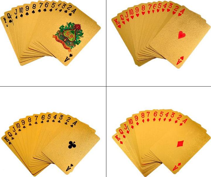 Image du produit JTI Cartes à jouer dans une boîte - Jeu de cartes plaqué or 24 carats