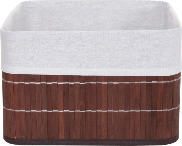 Produktbild Swisshandel24 2x Aufbewahrungskorb, Korb Aufbewahrungsbox Ordnungsbox Sortierbox Regalkorb, Bambus - braun