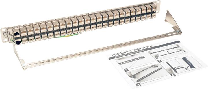 Produktbild Eaton 48-Port 1U Rack-Mount STP Shielded Cat6a Feedthrough Patch Panel RJ45 Ethernet TAA (USB 2.0)