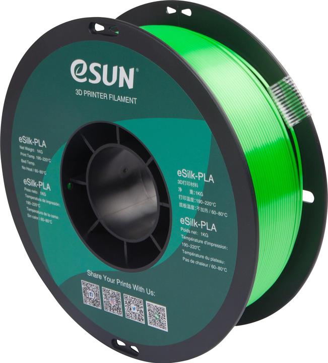 Actual product image eSUN EPLA-SILK 1,75mm GREEN 1kg 3D FILAMENT (PLA, 1.75 mm, 1000 g, Green)