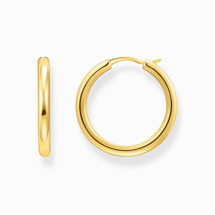 Actual product image Thomas Sabo Creoles with a classic, elegant design (750 yellow gold gilding, 925 sterling silver)