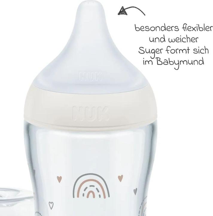 Produktbild NUK Babyflaschen Glas-Flasche 3er Pack Perfect Match 230 ml (230 ml)