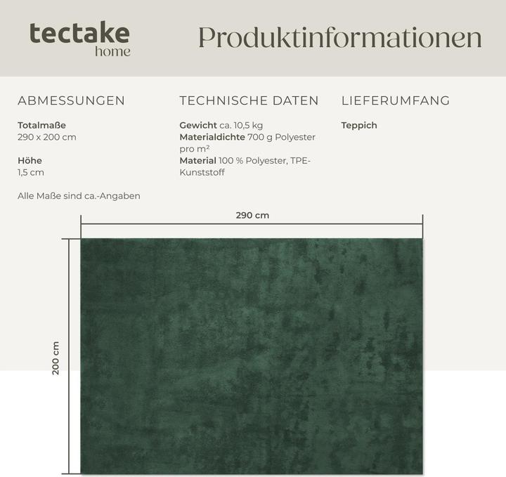 Actual product image tectake Short pile carpet Soft Zone (200 x 290 cm)