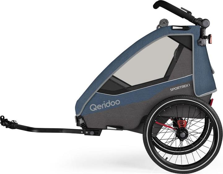 Actual product image Qeridoo Kinderfahrradanhänger Sportrex 2 Limited Edition Jeans Blue Kollektion 2023