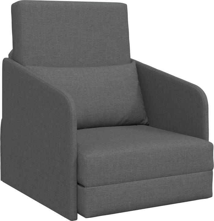 Actual product image VidaXL Floor sofa bed 2-in-1 dark grey 65x80x83 cm fabric (2 person sofa)
