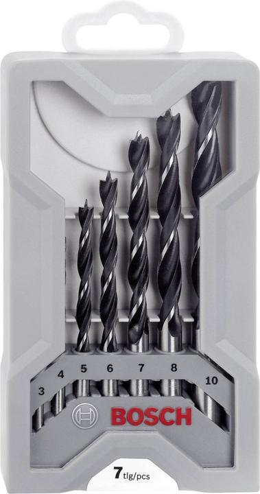 Actual product image Bosch Professional Zubehör PRO Wood twist drill set. 7 pcs. (4 mm, 3 mm, 5 mm, 6 mm, 7 mm, 8 mm, 10 mm)