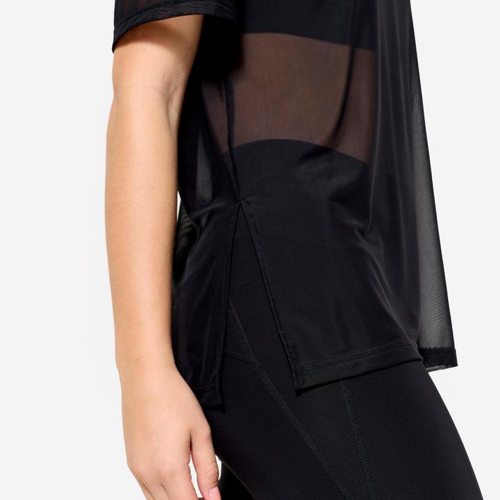 Actual product image Domyos T-Shirt Damen Netz locker - schwarz (M)
