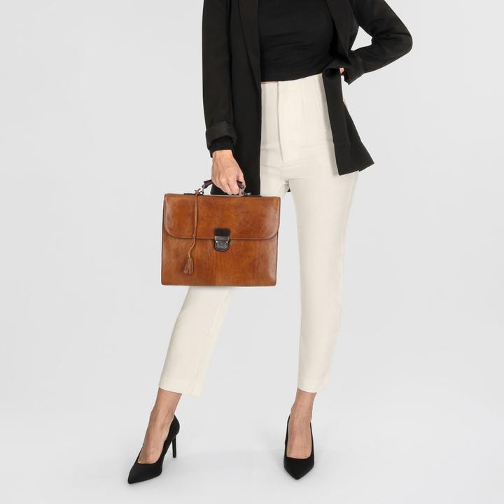 Actual product image Castelijn & Beerens Rien briefcase RFID leather 39.5 cm laptop compartment (17.30")