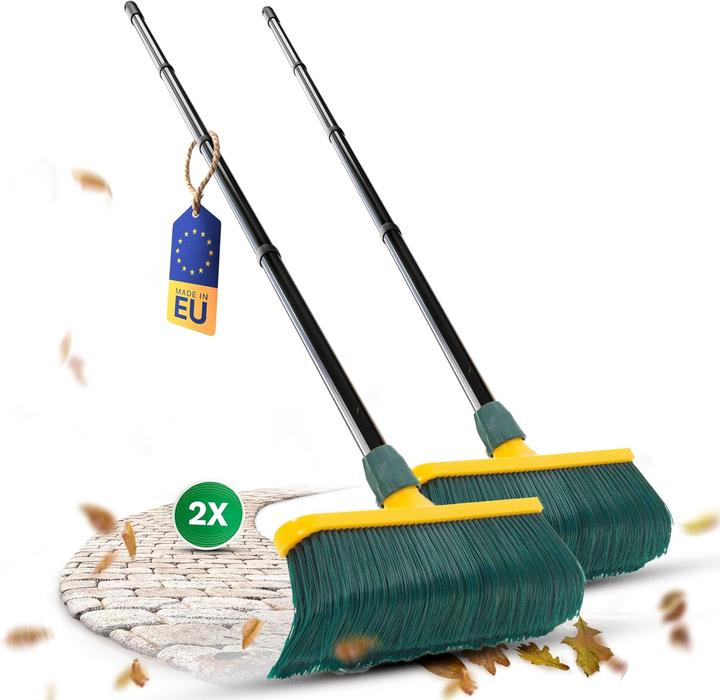Produktbild Novaliv 2X Premium Krallenbesen mit Stiel 30cm, Spezialbesen gebogenen Borsten Kunststoffkopf -Ideal (1 Stk.)