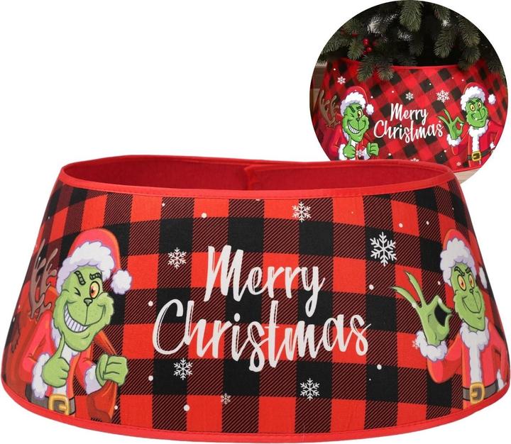 Actual product image Hermex Christmas tree skirt with Grinch motif Christmas tree stand collar Tree stand panelling (1 -part)