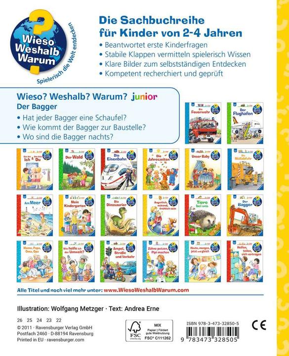 Produktbild Ravensburger Der Bagger (Deutsch, Andrea Erne, Wolfgang Metzger, 2015)