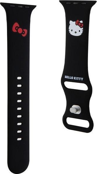 Produktbild Hello Kitty Pasek HKAWLSCHBLK Apple Watch 42/44/45/49mm czarny/black strap Silicone Kitty Head (TPU)