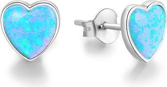 Produktbild Beneto Silver heart earrings with opalescent crystals AGUP1186 (L)