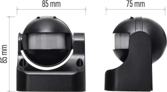 Produktbild Emos Bewegungsmelder (PIR-Sensor) IP44 1200W Schwarz (12 m)