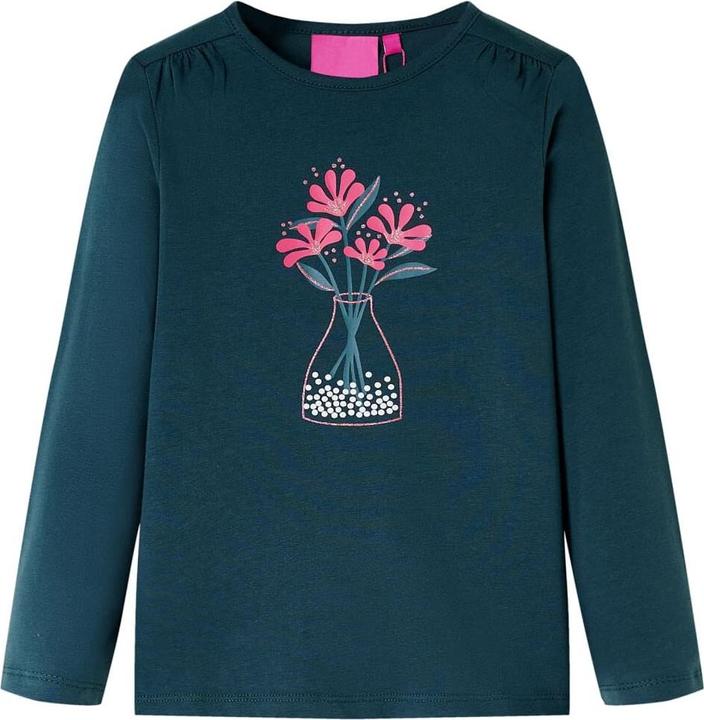 VidaXL Kinder-Langarmshirt Dunkelgrün 128,Material: 95 (128)