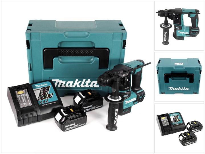 Productafbeelding Makita DHR 171 RTJ Accu-hamerboormachine Brushless SDS Plus 18V 1,2 J + 2x accu 5,0Ah + lader + Makpac (Oplaadbare batterij)