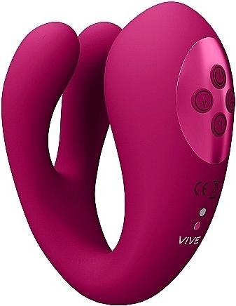 Productafbeelding Shots Yoko - Triple Action Vibrator Dubbele Pinnen met Clitorale Pulsgolf